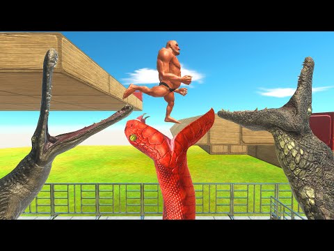 Who Can Jump Over Titanoboa And Crocodiles | Animal Revolt Battle Simulator