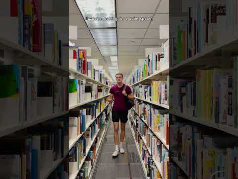 Studying at TXST's campus library