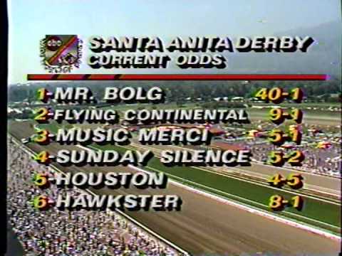 1989 Santa Anita Derby pre-race Sunday Silence