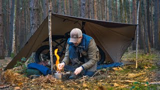 Solo Winter Camping under Ultralight Shelter