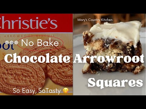 Simple No Bake Chocolate Arrowroot Squares/Delicious Quick and Easy Dessert