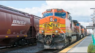 preview picture of video 'Diesel Train Bonanza BNSF Amtrak Denair CA'