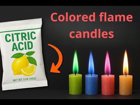 Candele a fiamma colorata da acido citrico. Sintesi del citrato di trimetile