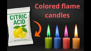 Colored flame candles from citric acid. Trimethyl citrate synthesis