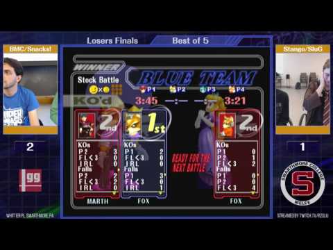 Event Match 7: BMC & Snacks! (Peach/Fox) vs Stango & SluG (Marth/Fox) - Losers Finals