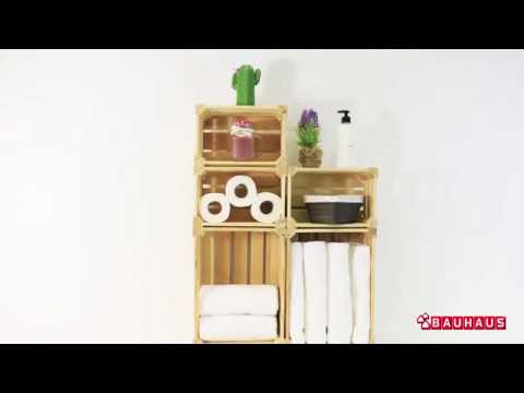 Cómo crear un mueble de baño con cajas de madera DIY - BAUHAUS