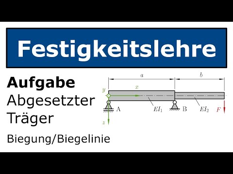🔩 Durchbiegung abgesetzter Träger [Technische Mechanik, Festigkeitslehre, Biegung]