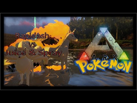 Ark survival evolved Pokemon trying to kill a Rapidash.