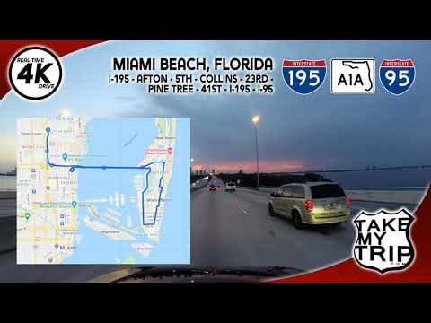 Evening Drive around Miami Beach! Florida A1A, Collins Avenue