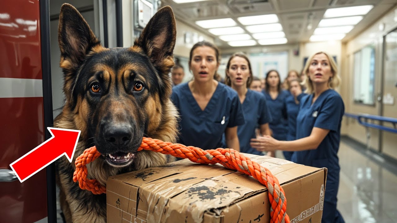 German Shepherd Walks Into Hospital With Shoebox When Nurse Opens It She Can't Believe Her Eyes!