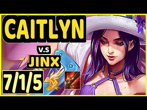 ARIES (CAITLYN) vs JINX - 7/1/5 KDA BOTTOM ADC CHALLENGER GAMEPLAY - KR