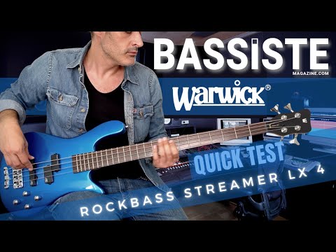 RockBass Streamer LX 4-String, Blue Metallic High Polish Bassgitarre