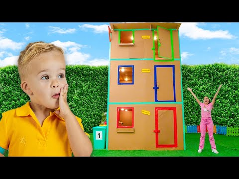 Casa gigante di cartone - Divertenti avventure per bambini!