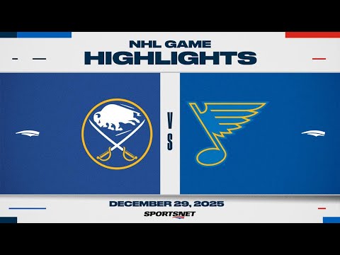 NHL Highlights | Sabres vs. Blues - December 29, 2025