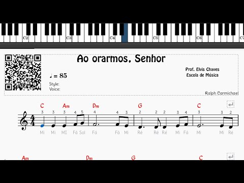 🎼 Ao orarmos, Senhor - 119 - Hinário Adventista - Hino 593 - Tutorial Teclado Fácil 2