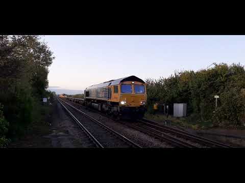 GBRf Class 66 No.66741 Swanage Railway On a engineers train at Highbridge and Burnham 20 Oct 2019