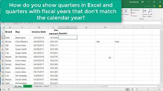 Excel Choose & Month function for Quarters where fiscal year is not calendar year - Chris Menard
