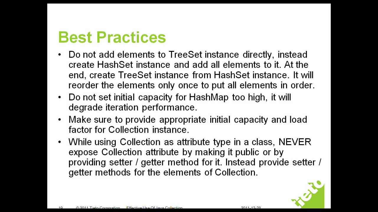 Advance Java Series Effective Use of Collection Framework - Best Practices