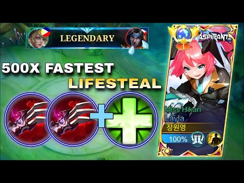 LAYLA FULL LIFESTEAL BUILD!! UNLIMITED LIFESTEAL HACK + DAMAGE | LAYLA BEST BUILD 2023 | MLBB