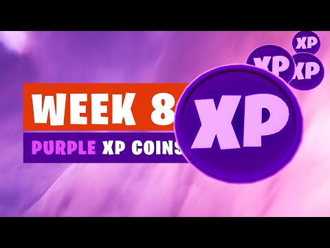 ALL PURPLE XP Coin Locations WEEK 8 (Fortnite Free XP)