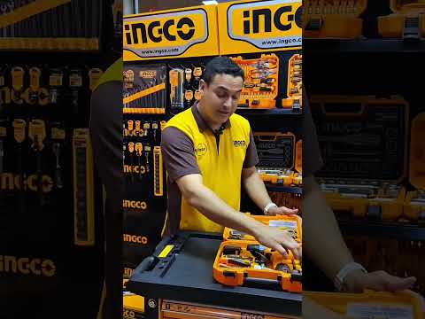 Parafusadeira Furadeira 3/8 Polegadas 20Nm 12V com 1 Bateria 1.5Ah USB-C e 148 Peças INGCO-HKTHP41482 - Vídeo