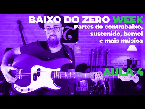 BASS FROM ZERO WEEK (LESSON 4) - Parts of the double bass, sharps, flats and more music