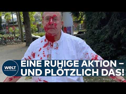 EMPÖRUNG IN FRANKFURT: Nahe Protestcamp – Frau attackiert jüdische Aktivisten mit roter Farbe