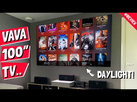 Looks Like a 100" TV! // VAVA Ultra-Thin Bezel 100" 4K UST Laser TV // Living Room Setup!