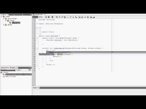 Netbeans Java Tutorial Linear Search 3