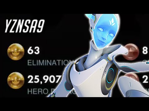 63 ELIMS! YZNSA INSANE ECHO + PHARAH - GAMEPLAY OVERWATCH SEASON 28 TOP 500