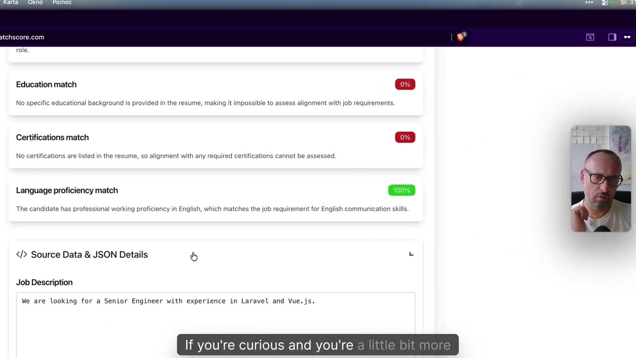 CVMatchScore.com - Resume vs Job Match Score demo video