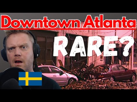 RARE Tornado rips through  downtown Atlanta! A Swede reacts!