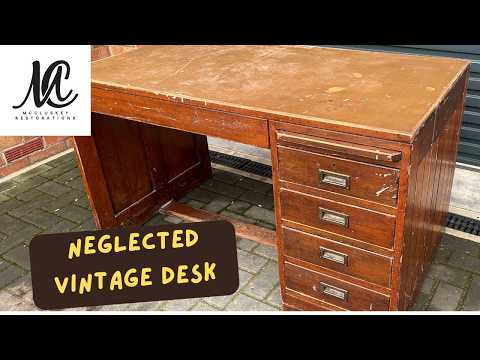 RESTORATION and RESTYLE of an Old Vintage Pedestal Desk