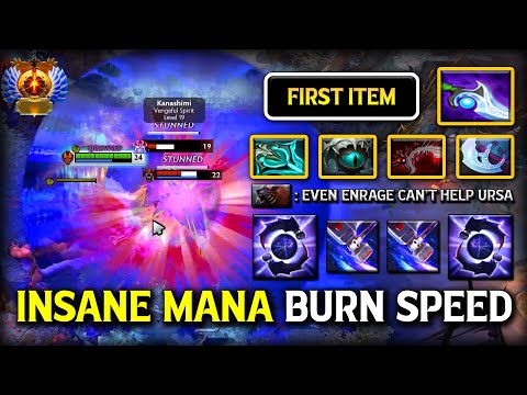 Insane Mana Burn Speed Safelane Anti Mage | First Item Turn Diffusal Blade into Disperser Item DotA2