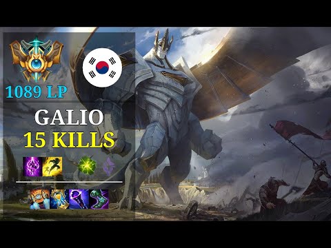 Galio Mid vs Twisted Fate - 15 kills - Iove Galio KR Challenger (1089 LP) Patch 11.5