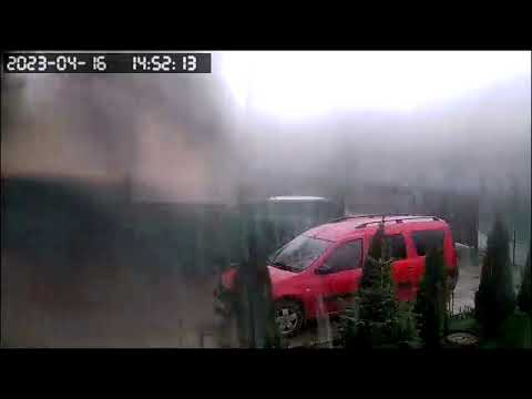 Furtună în Vasilați jud. Călarași surprinsă de camerele de supraveghere