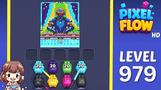 Pixel Flow Level 979 Solution Walkthrough