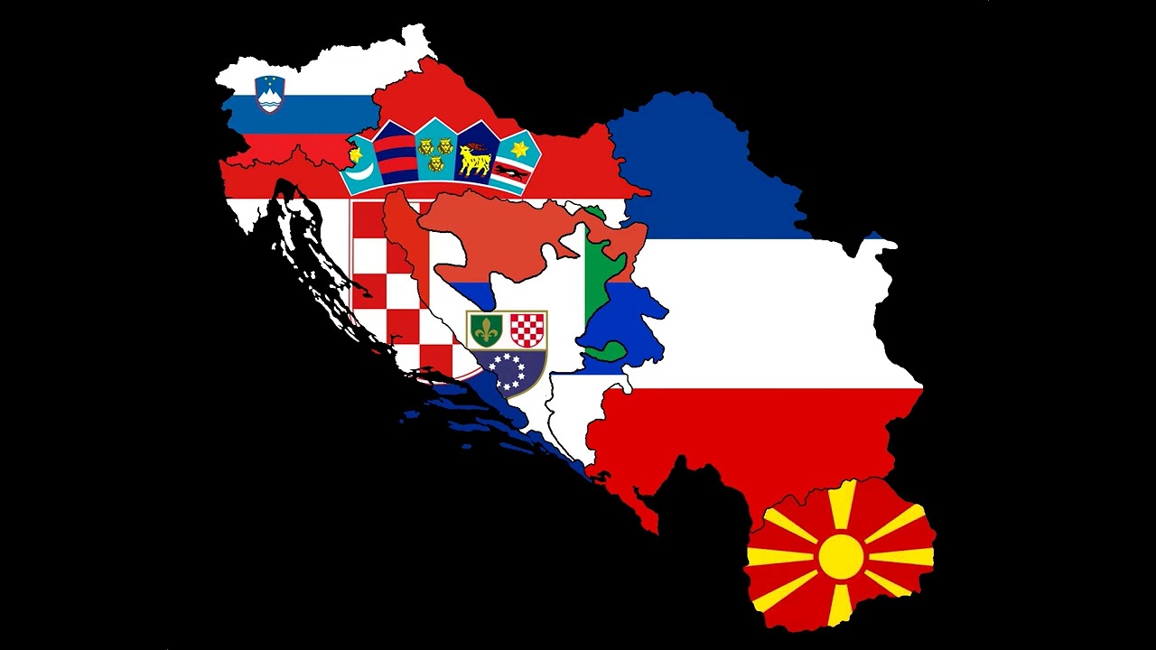 Flag Map Of The Breakup of Yugoslavia 1989 - 2008