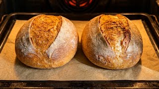 FLOUR + WATER❗️I make this every day. No kneading! The Easiest Crispy Bread