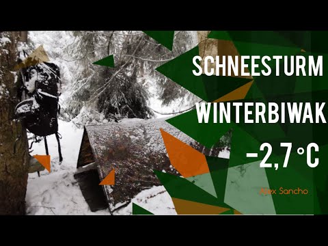 Übernachtung im Schneesturm bei -2,7°C - Winterbiwak