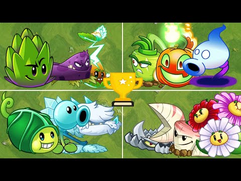 Random 4 Team Plants Ice x Trap x Fire x Electric -  Who Will Win - PvZ 2 Team plants vs Team Plants
