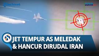 Detik-detik Jet Tempur AS Meledak & Hancur Dirudal Iran, Puing-puing Berserakan di Darat