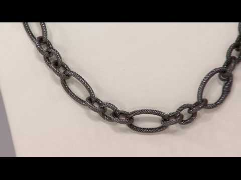 Judith Ripka Sterling & Black 20" Verona Chain Necklace 26.0g on QVC