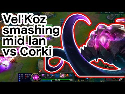 Vel'Koz new runes! Smashing mid lane vs corki||Gameplay no commentary HD 2017