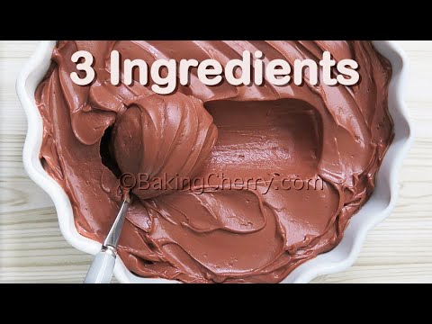 THE ULTIMATE CREAMY & SMOOTH CHOCOLATE FROSTING / FILLING - 3 Ingredient Easy Recipe - Baking Cherry
