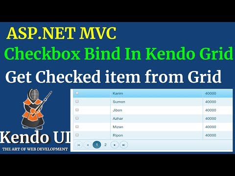 How to bind Checkbox Inside Kendo Grid Video