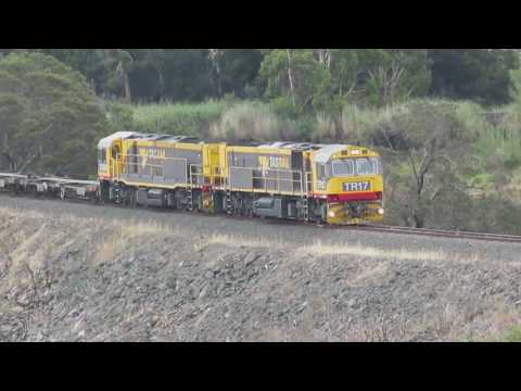 Tasrail TR17 TR06 empty container train Henry street Bridge