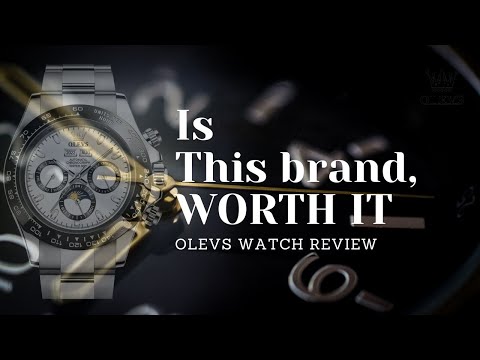 OLEVS Black Watches for Men Casual Fashion Big Face Man Watch Luxury Analog Quartz Men's Wrist Watch Elegant Waterpoof Stainless Steel Multifunction Chronograph Moon Phase Mens Watches video review thumbnail