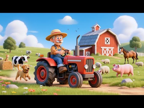 Old MacDonald Had a Farm | Animal Names and Sounds Learning Song