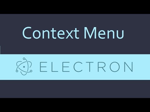 Electron js Tutorial 8 Context Menu
